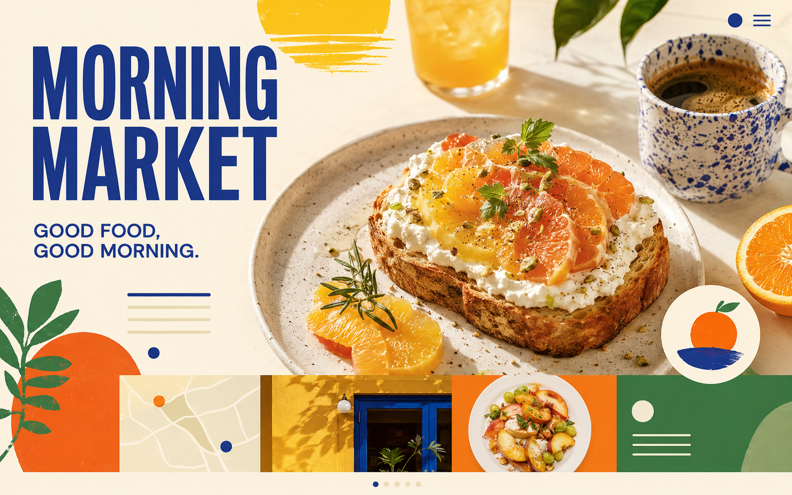 MORNING MARKET 홈페이지 컨셉 목업